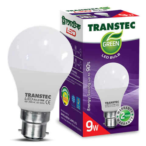 Transtec Led Bulb With 1 Year Warranty 9 Watt